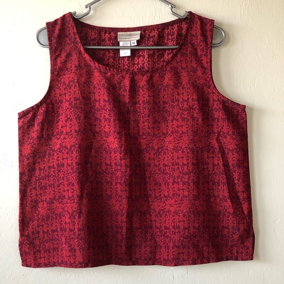 COLDWATER CREEK Womens Sleeves Top Size Medium Burgundy - Picture 1 of 5